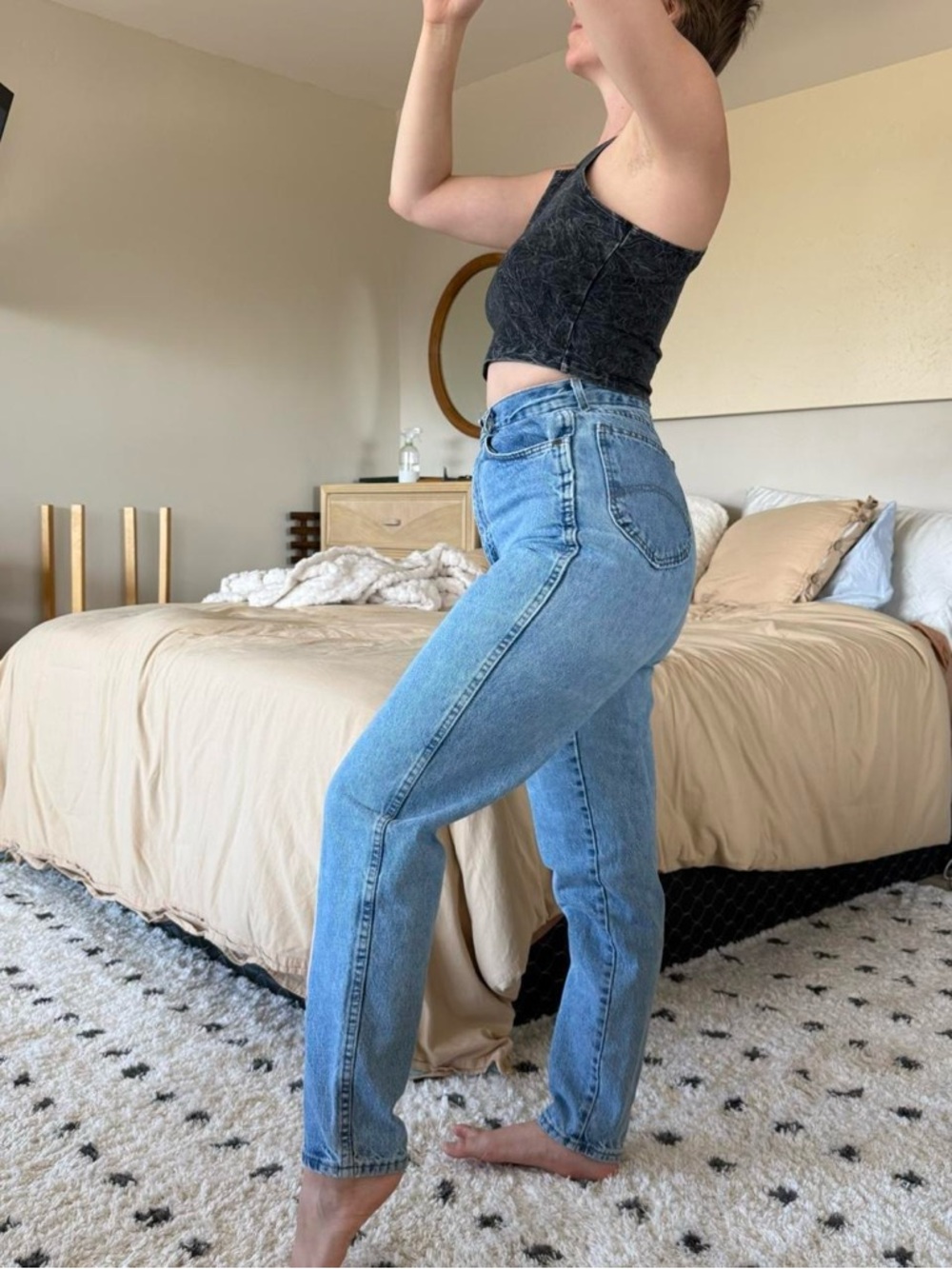 Chic High-Waist Light Blue Women’s Jeans - Picture 5 of 6